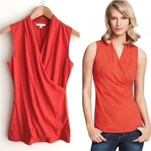 Cabi red faux wrap top size small